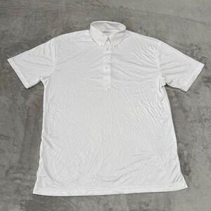 Collars & Co Dress Collar Polo Shirt Mens Large White Stretch New NWOT Defect